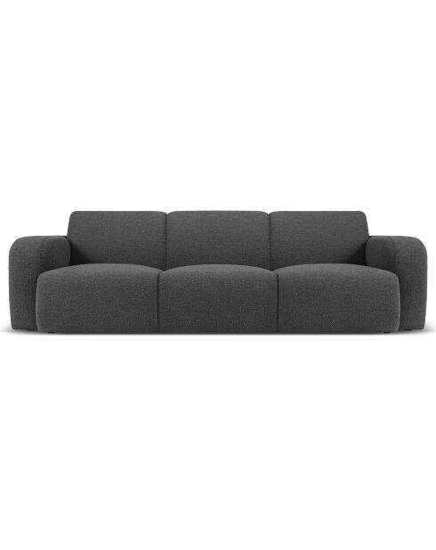 Canapé Bouclé Lola 3 Places gris foncé - 235x95x72 cm