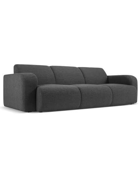 Canapé Bouclé Lola 3 Places gris foncé - 235x95x72 cm