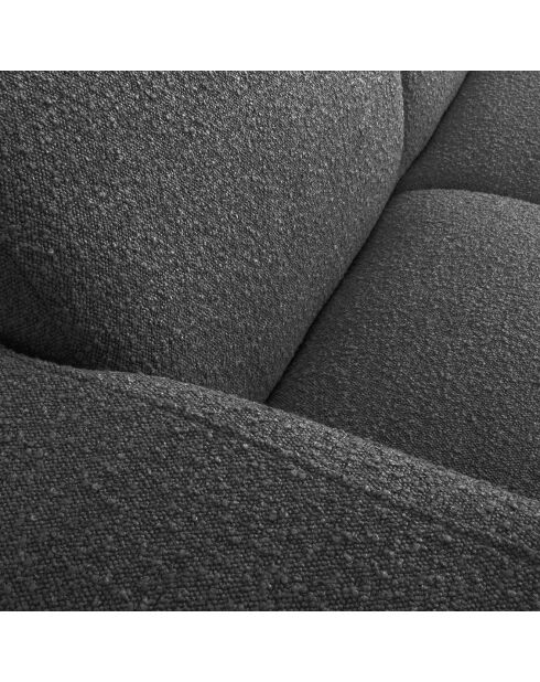 Canapé Bouclé Lola 3 Places gris foncé - 235x95x72 cm
