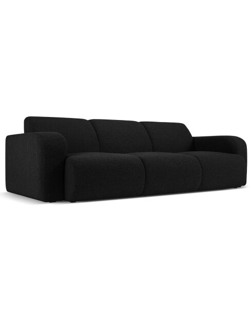 Canapé Bouclé Lola 3 Places noir - 235x95x72 cm