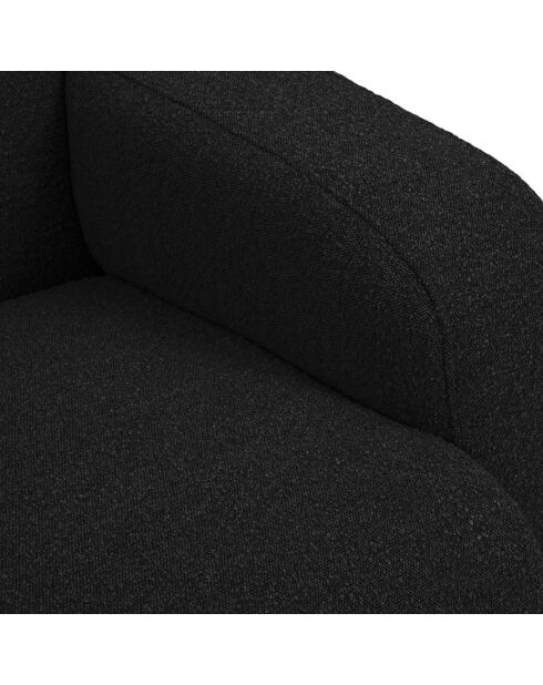 Canapé Bouclé Lola 3 Places noir - 235x95x72 cm
