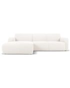 Canapé Bouclé d'angle Gauche Lola 4 Places blanc - 250x170x72 cm