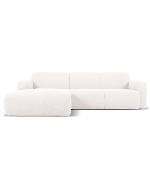 Canapé Bouclé d'angle Gauche Lola 4 Places blanc - 250x170x72 cm