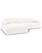 Canapé Bouclé d'angle Gauche Lola 4 Places blanc - 250x170x72 cm