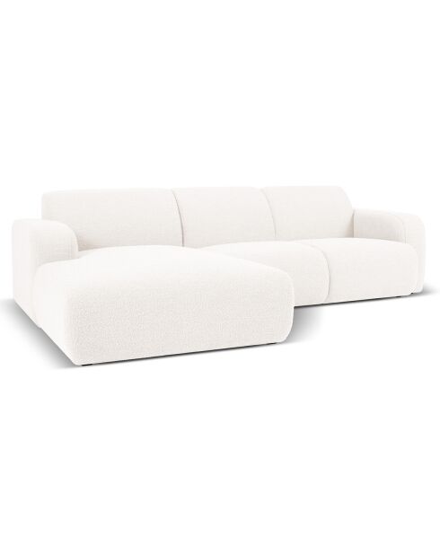 Canapé Bouclé d'angle Gauche Lola 4 Places blanc - 250x170x72 cm