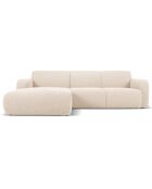 Canapé Bouclé d'angle Gauche Lola 4 Places beige - 250x170x72 cm