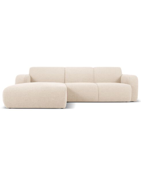 Canapé Bouclé d'angle Gauche Lola 4 Places beige - 250x170x72 cm