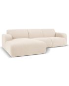 Canapé Bouclé d'angle Gauche Lola 4 Places beige - 250x170x72 cm