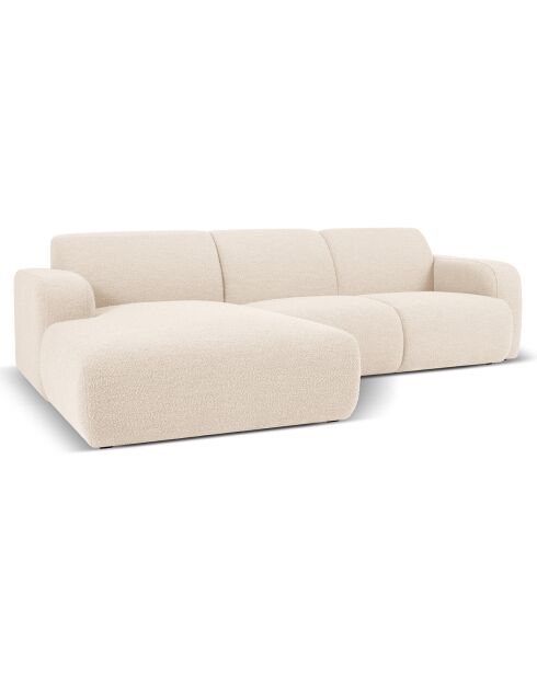 Canapé Bouclé d'angle Gauche Lola 4 Places beige - 250x170x72 cm