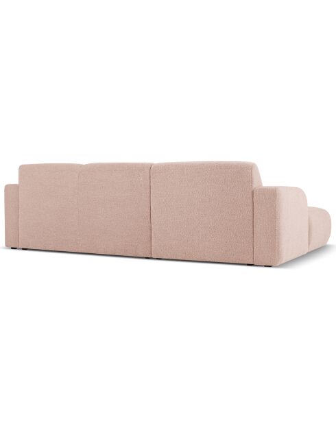 Canapé Bouclé d'angle Gauche Lola 4 Places rose poudré - 250x170x72 cm