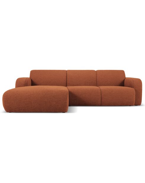 Canapé Bouclé d'angle Gauche Lola 4 Places marron - 250x170x72 cm