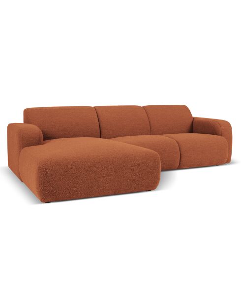 Canapé Bouclé d'angle Gauche Lola 4 Places marron - 250x170x72 cm