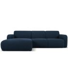 Canapé Bouclé d'angle Gauche Lola 4 Places bleu foncé - 250x170x72 cm