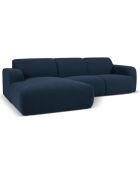 Canapé Bouclé d'angle Gauche Lola 4 Places bleu foncé - 250x170x72 cm