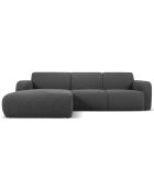 Canapé Bouclé d'angle Gauche Lola 4 Places gris foncé - 250x170x72 cm
