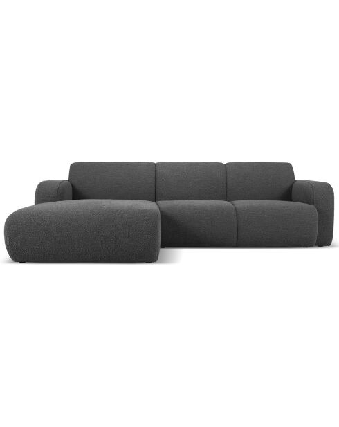 Canapé Bouclé d'angle Gauche Lola 4 Places gris foncé - 250x170x72 cm