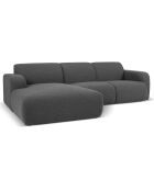 Canapé Bouclé d'angle Gauche Lola 4 Places gris foncé - 250x170x72 cm