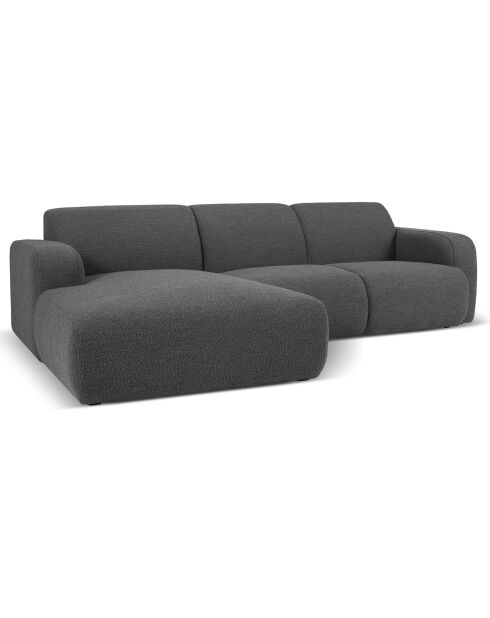 Canapé Bouclé d'angle Gauche Lola 4 Places gris foncé - 250x170x72 cm