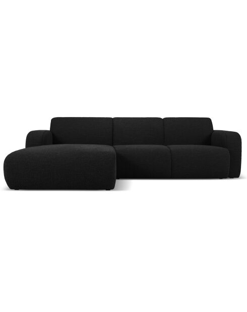Canapé Bouclé d'angle Gauche Lola 4 Places noir - 250x170x72 cm