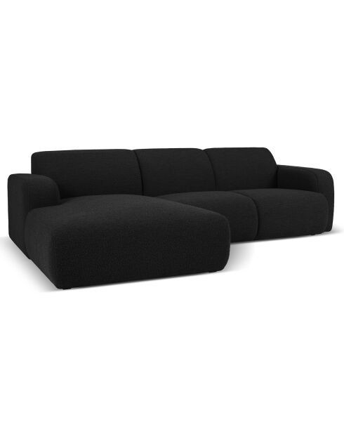 Canapé Bouclé d'angle Gauche Lola 4 Places noir - 250x170x72 cm
