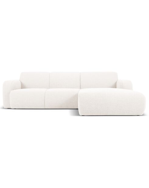 Canapé Bouclé d'angle Droit Lola 4 Places blanc - 250x170x72 cm