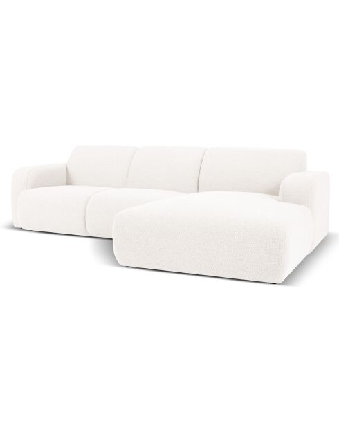 Canapé Bouclé d'angle Droit Lola 4 Places blanc - 250x170x72 cm