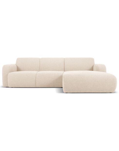 Canapé Bouclé d'angle Droit Lola 4 Places beige - 250x170x72 cm