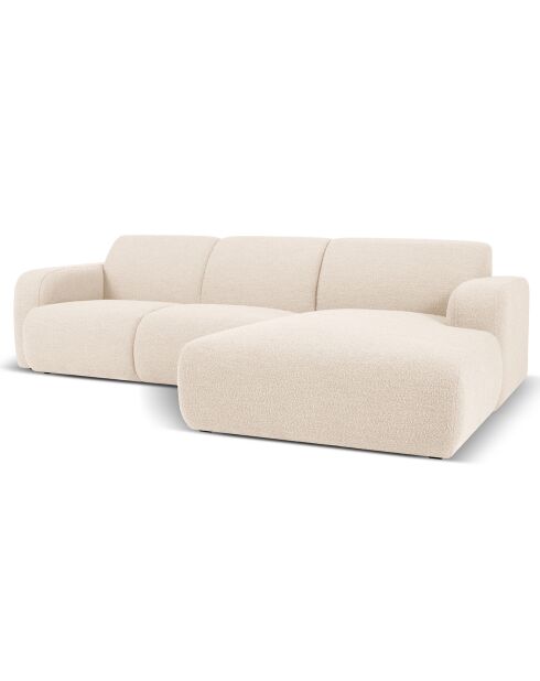Canapé Bouclé d'angle Droit Lola 4 Places beige - 250x170x72 cm