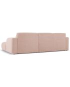 Canapé Bouclé d'angle Droit Lola 4 Places rose poudré - 250x170x72 cm