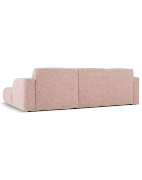 Canapé Bouclé d'angle Droit Lola 4 Places rose poudré - 250x170x72 cm