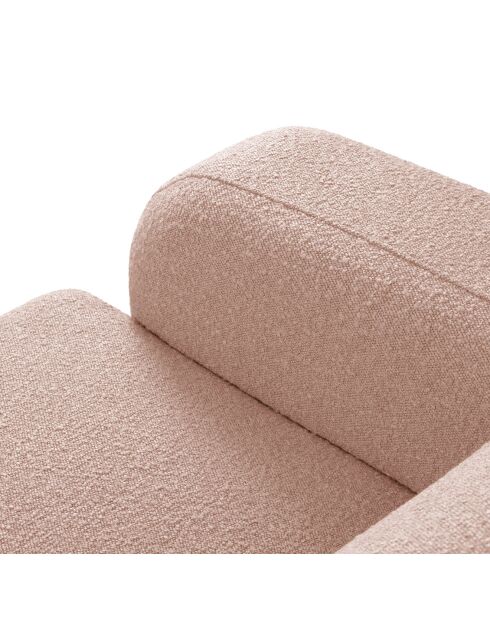 Canapé Bouclé d'angle Droit Lola 4 Places rose poudré - 250x170x72 cm