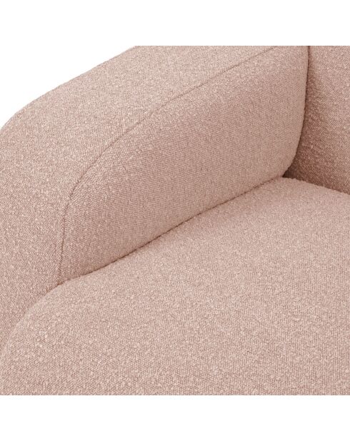 Canapé Bouclé d'angle Droit Lola 4 Places rose poudré - 250x170x72 cm