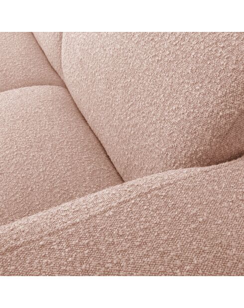 Canapé Bouclé d'angle Droit Lola 4 Places rose poudré - 250x170x72 cm