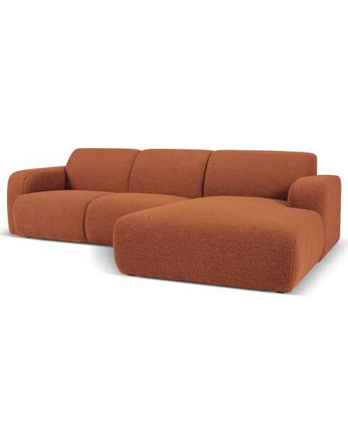 Canapé Bouclé d'angle Droit Lola 4 Places marron - 250x170x72 cm