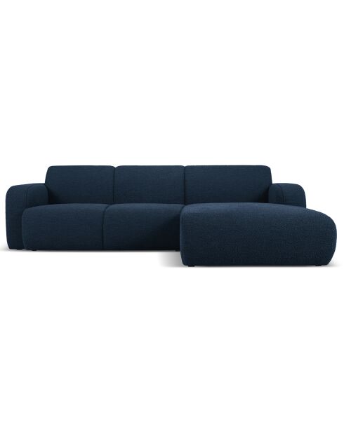Canapé Bouclé d'angle Droit Lola 4 Places bleu foncé - 250x170x72 cm