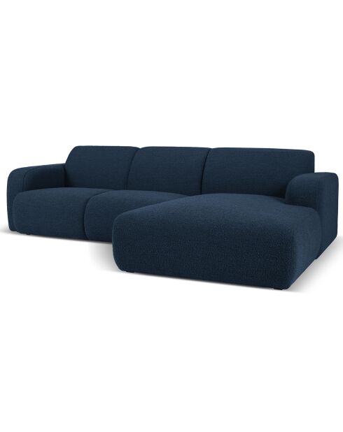 Canapé Bouclé d'angle Droit Lola 4 Places bleu foncé - 250x170x72 cm