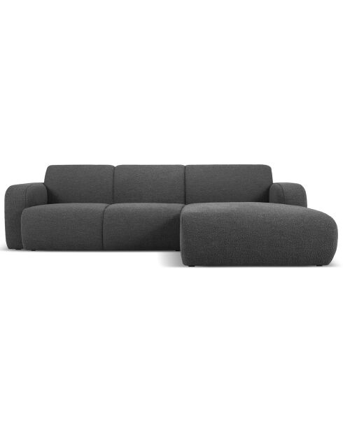 Canapé Bouclé d'angle Droit Lola 4 Places gris foncé - 250x170x72 cm