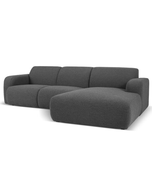 Canapé Bouclé d'angle Droit Lola 4 Places gris foncé - 250x170x72 cm