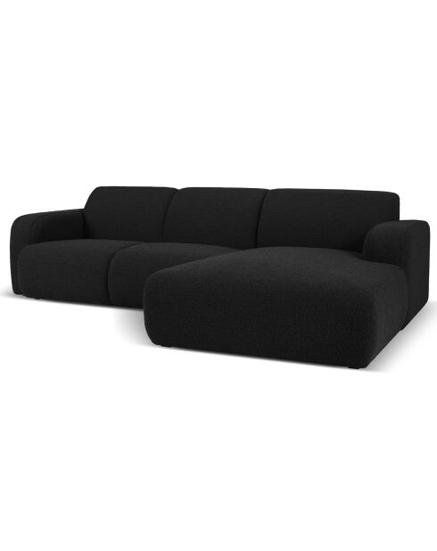 Canapé Bouclé d'angle Droit Lola 4 Places noir - 250x170x72 cm