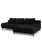 Canapé d'angle Droit Convertible avec Coffre Cirrus 5 Places  noir - 290x182x90 cm