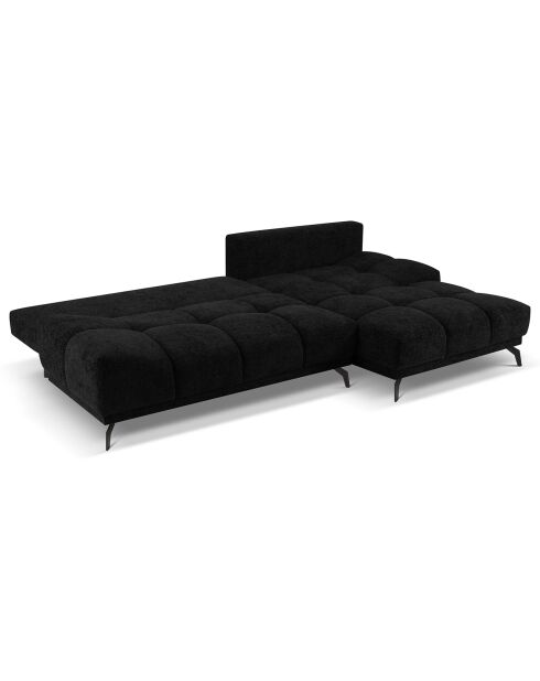 Canapé d'angle Droit Convertible avec Coffre Cirrus 5 Places  noir - 290x182x90 cm