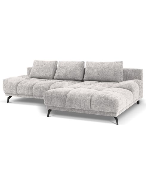 Canapé d'angle Droit Convertible avec Coffre Cirrus 5 Places argenté - 290x182x90 cm
