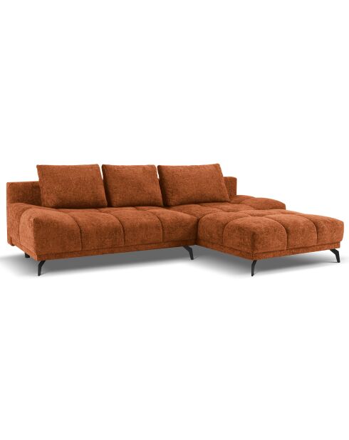 Canapé d'angle Droit Convertible avec Coffre Cirrus 5 Places terre cuite - 290x182x90 cm