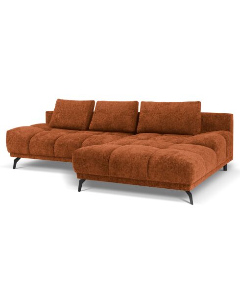 Canapé d'angle Droit Convertible avec Coffre Cirrus 5 Places terre cuite - 290x182x90 cm