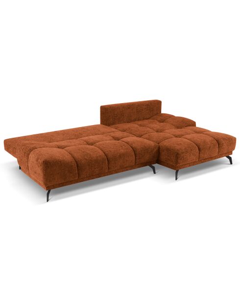Canapé d'angle Droit Convertible avec Coffre Cirrus 5 Places terre cuite - 290x182x90 cm