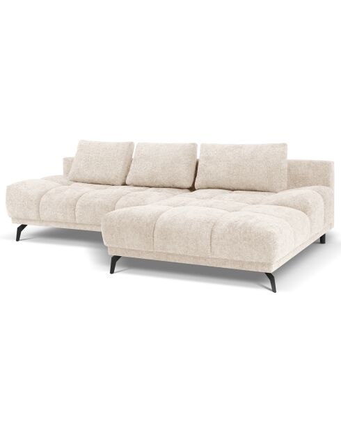 Canapé d'angle Droit Convertible avec Coffre Cirrus 5 Places beige clair  - 290x182x90 cm