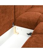 Canapé d'angle Droit Convertible avec Coffre Cirrus 5 Places terre cuite - 290x182x90 cm