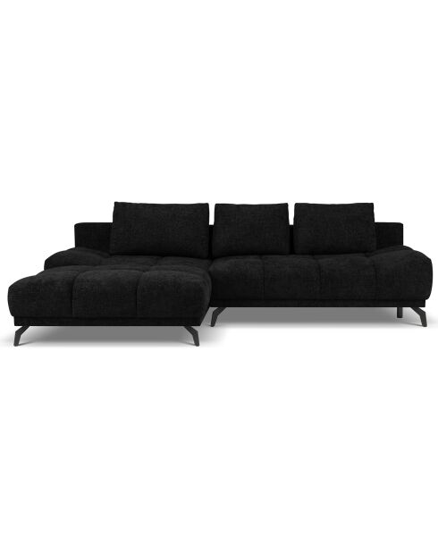 Canapé d'angle Gauche Convertible avec Coffre Cirrus 5 Places noir - 290x182x90 cm