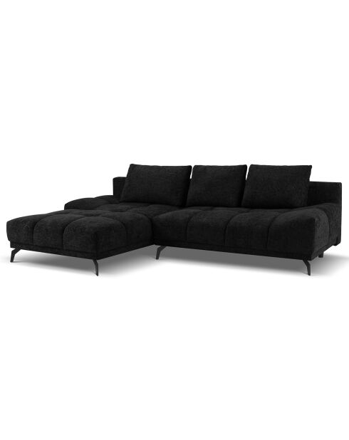 Canapé d'angle Gauche Convertible avec Coffre Cirrus 5 Places noir - 290x182x90 cm