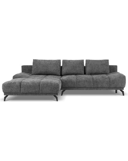 Canapé d'angle Gauche Convertible avec Coffre Cirrus 5 Places gris foncé  - 290x182x90 cm